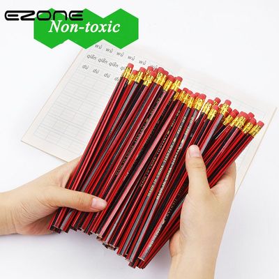 EZONE 10/5PCS HB Ordinary Pencils Red Pen Holder Pencil Wit