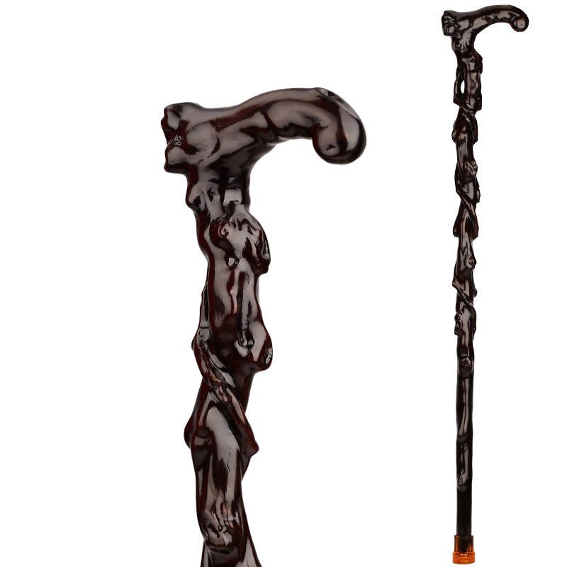 The old wood carving wood carving iron crutch over Fu pear r