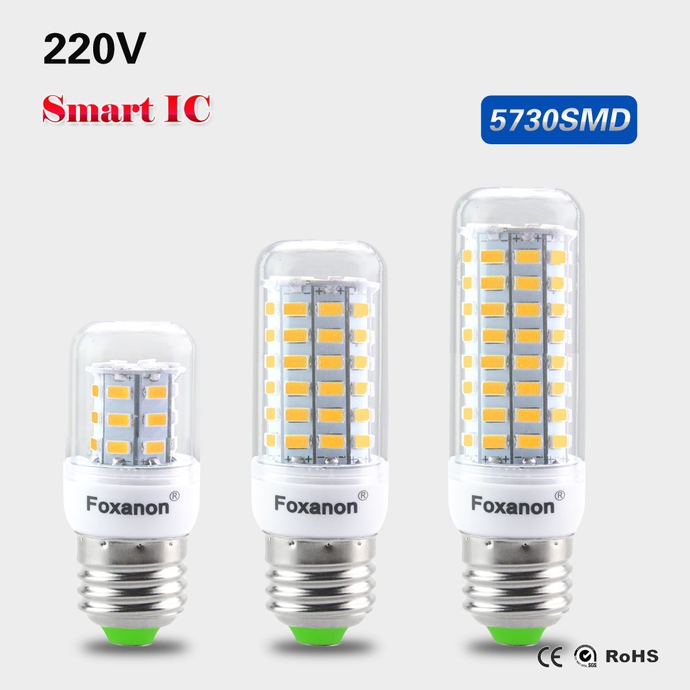 Real No Flicker SMD 5730 Smart IC E27 Led Bulb AC 220V 24 36
