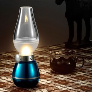 Classic Blow LED Candle Lamp Table Light USB Rechargeable Bl