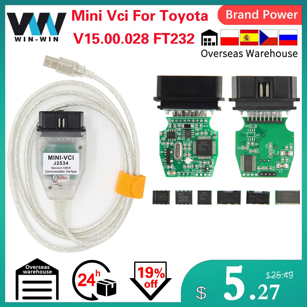 For Toyota mini vci TIS Techstream V15.00.028 minivci FTDI F