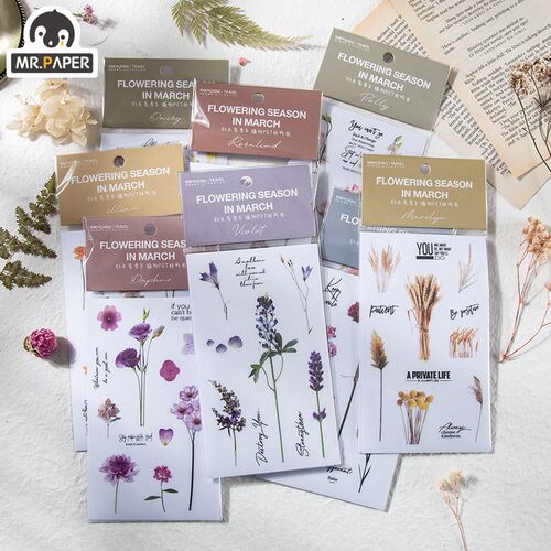 Mr.Paper 3 Pcs/bag 8 Designs March Flower Season Series Pla
