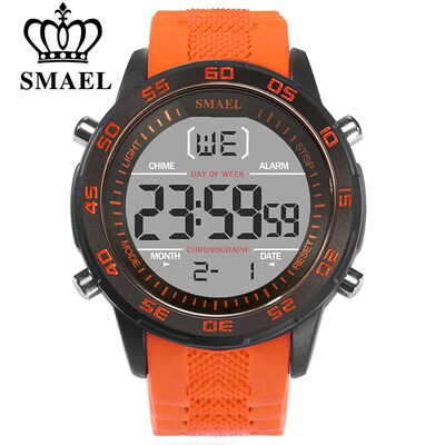 SMAEL Fashion Sport Watches Men Silicone Strap Brand Digita