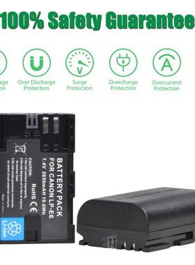 2650mAh LP-E6 LPE6 LP-E6N Battery for Canon EOS 5D Mark IV 5