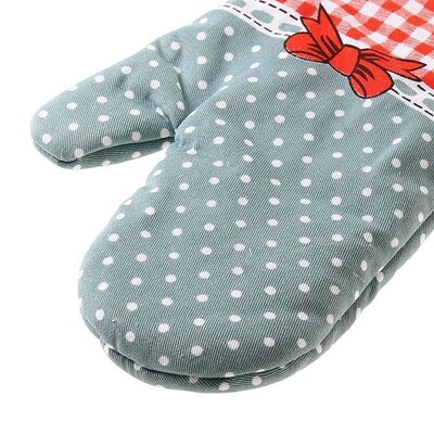 Domestic anti hot oven gloves kitchen large baking thickeneQ