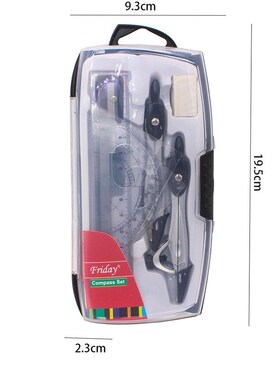 10 PC Stationery Set High Quality Plastic Metal Geometry Pro