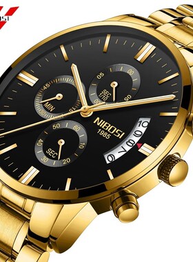 NIBOSI Men Watch Chronograph Sport Mens Watches Top Brand Lu