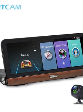 ANTCAM 8 inch Dash Cam 4G Android GPS Navigation dual Camer