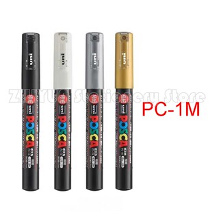 4pcs Japanese Stationery Posca Markers White Black Gold Sli
