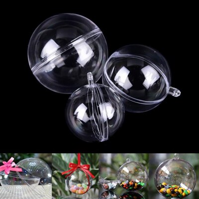 15pcs Christmas Tress Decorations Ball Transparent Open Plas