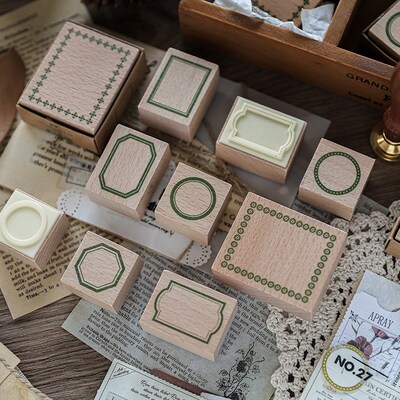 Yoofun 8 Designs INS style Vintage frame series stamp DIY w