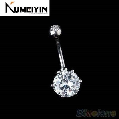 hot crystal gem belly ring button bar body piercing surgical