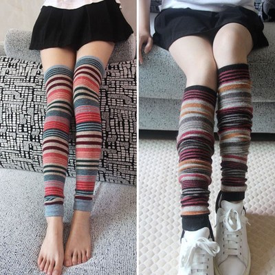 Winter warm leg warmer for women Over knee long leg socks