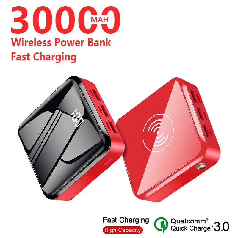 wireless power bank 30000mah qi portable charger waterproof