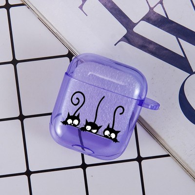 Cute  Husky Purple Transparent Earphone Shell Case for A