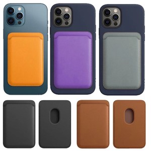 Leather Magnet Card Slot for iPhone 12 Pro max Case Mag Saf