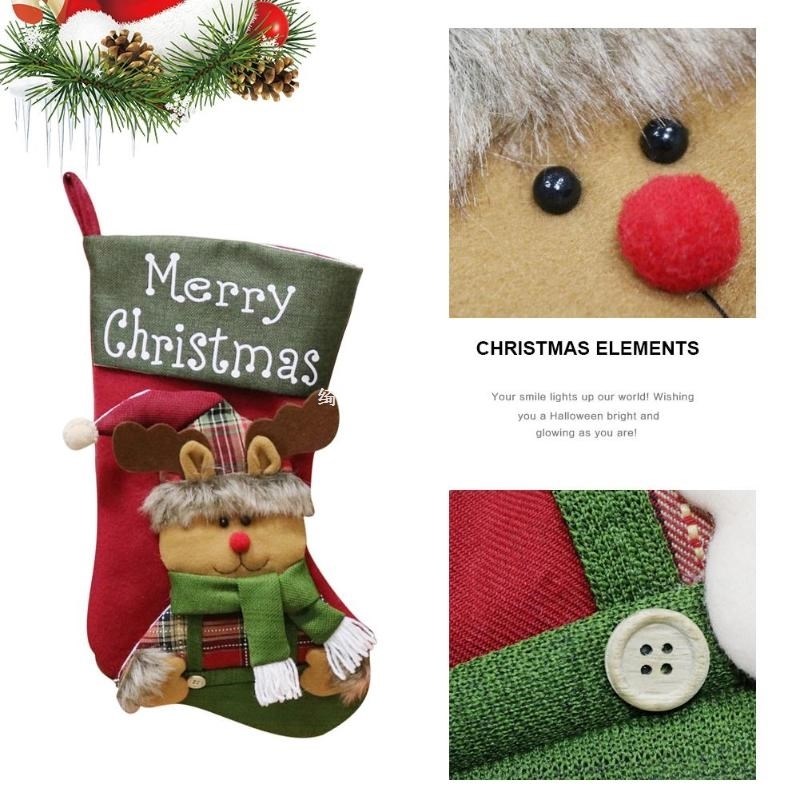 Large Cute Santa Stocking Christmas Gift Bags Candy Bag Pouc