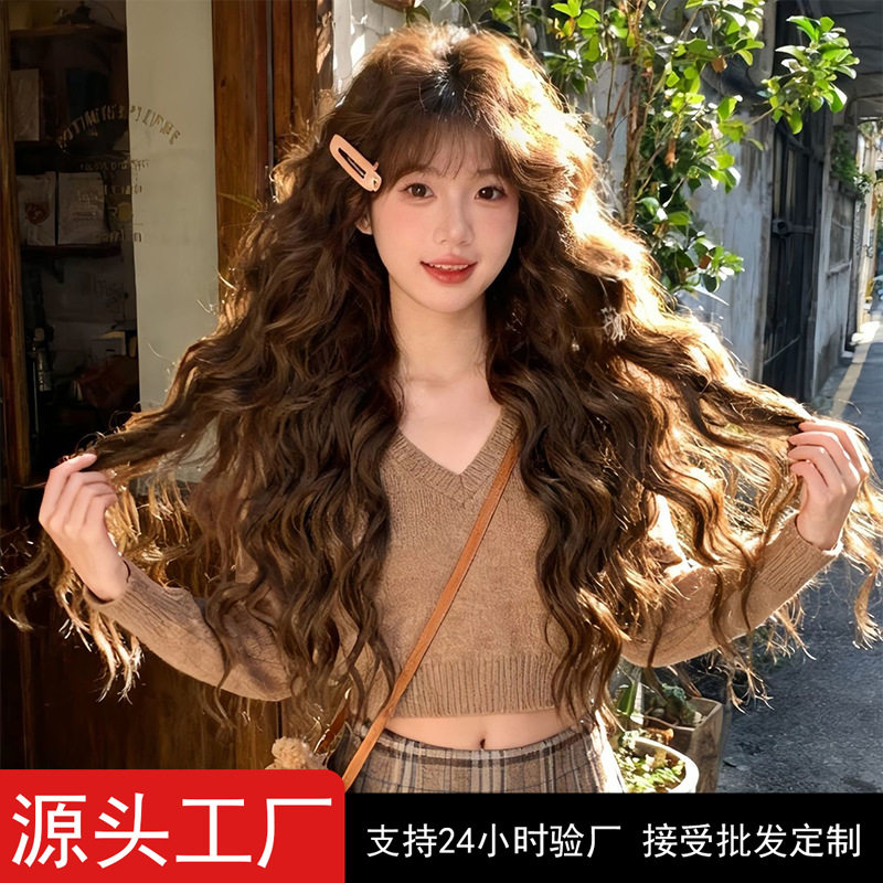 新款法式羊毛卷假发女慵懒网红风