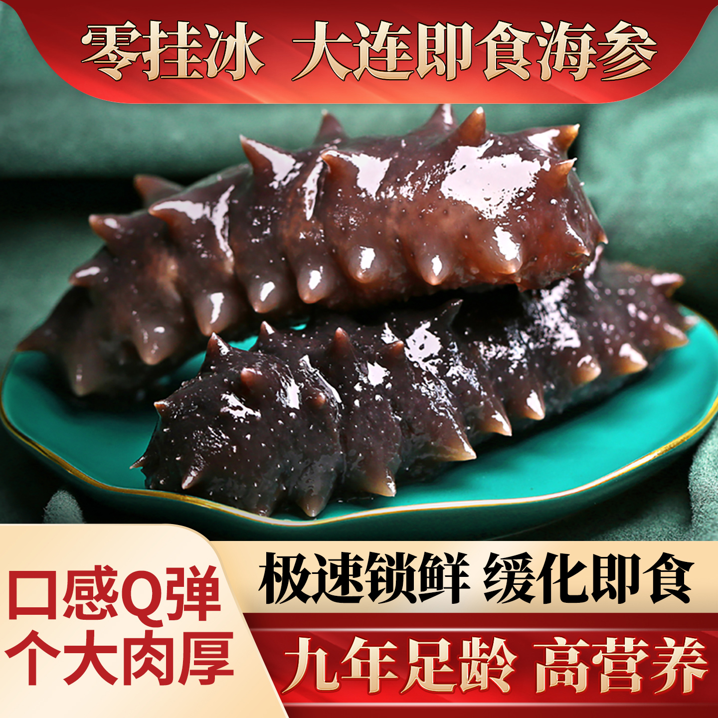 錦食島零掛冰即食海參500g遼刺參大連鮮食活海參深海海參禮盒裝