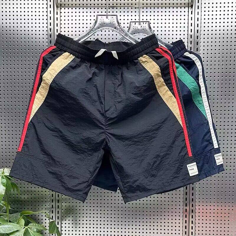 夏季拼色速干休闲短裤男士潮流时尚百搭宽松五分裤沙滩运动大裤衩,男装,休闲裤,淘宝优惠券,粉丝福利购,淘宝优惠卷