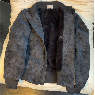 美式扎染PU皮衣短款外套男款秋季立领棒球服潮牌高级感机车服夹克