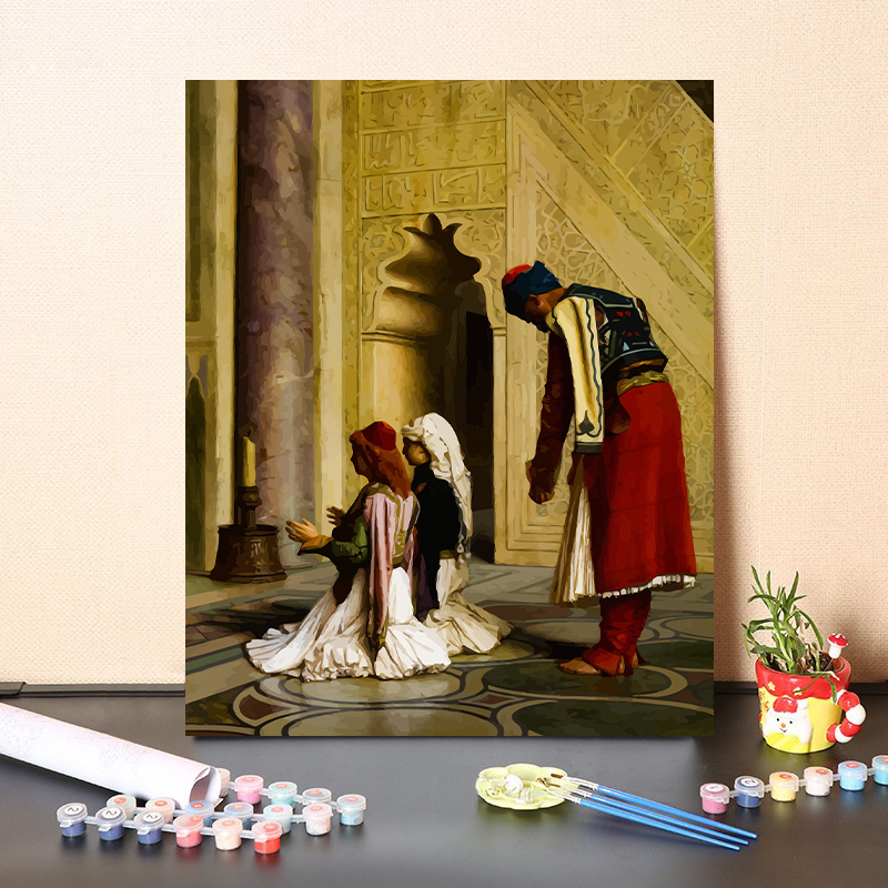 数字油画diy填充学院派画家莱昂杰罗姆经典名画人物画像装饰画