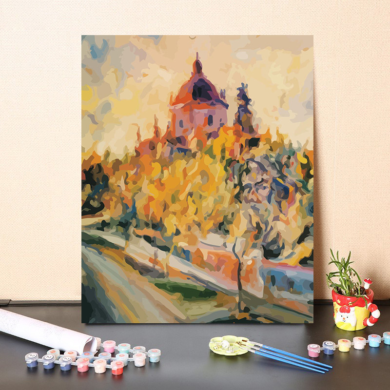 数字油画diy手工填充印象派画家诺瓦基夫斯基经典名画人像装饰画