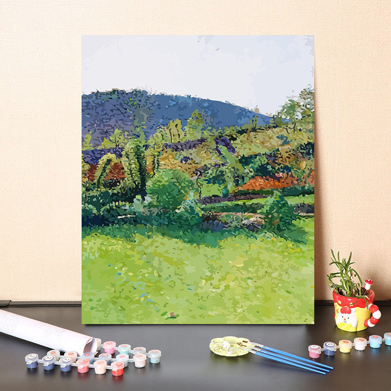 数字油画diy填充印象派画家亨利马丁经典名画农耕田地客厅装饰画