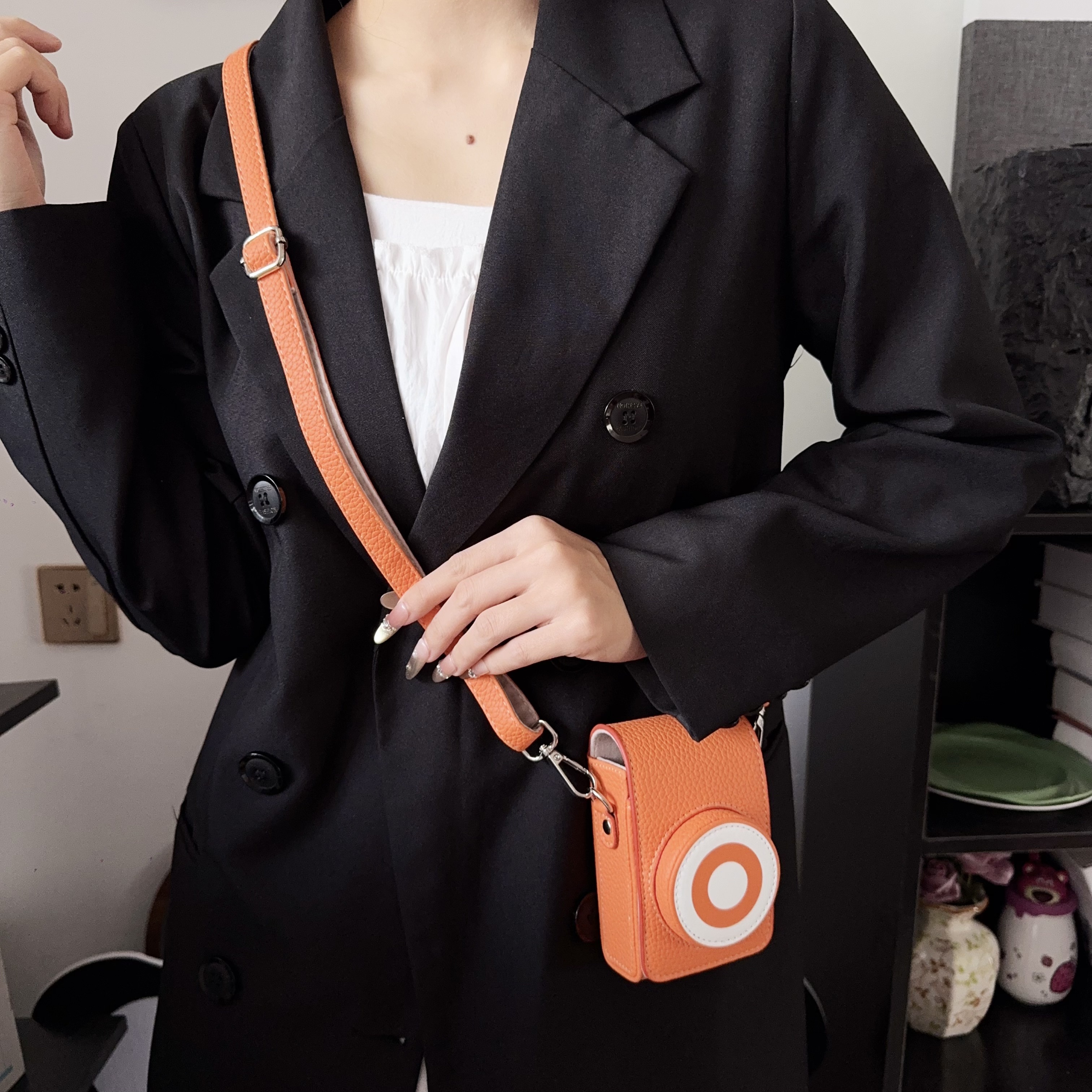 适用理光gr4/gr3x相机包佳能sx74hs/g7x2/x3保护皮套索尼zv1f外壳荔枝纹收纳包斜挎单肩包可爱内胆包