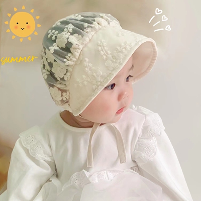 婴儿遮阳帽蕾丝公主风