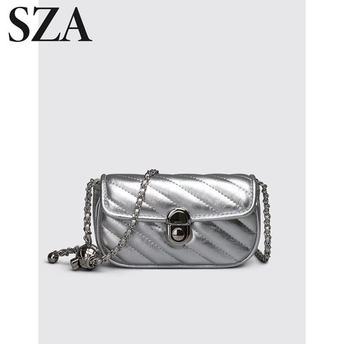 SZA菱格链条单肩斜挎小方包