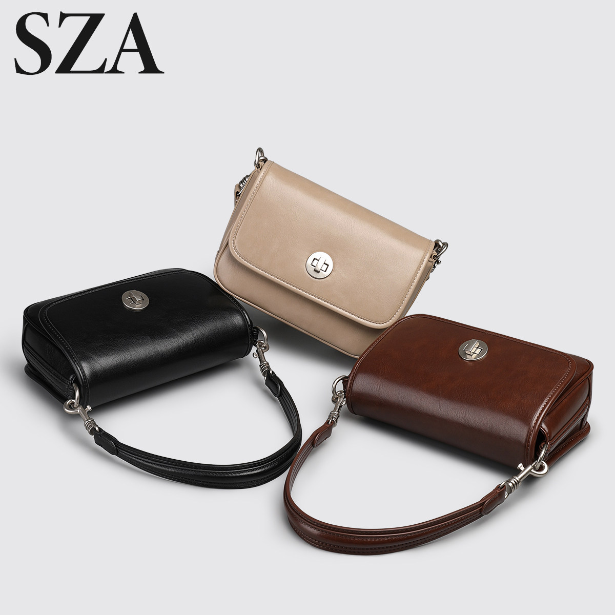 SZA高级感单肩包女包简约百搭腋下包2024新款复古翻盖斜挎小方包,箱包皮具/热销女包/男包,小方包,淘宝优惠券,粉丝福利购,淘宝优惠卷