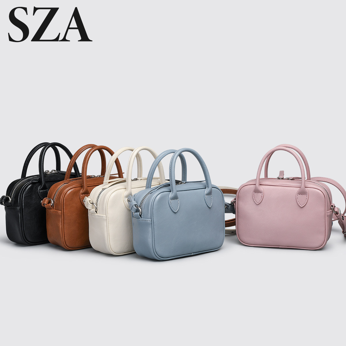 SZA洋气手提保龄球包包女2025新款质感简约时尚迷你单肩斜挎小包,箱包皮具/热销女包/男包,小方包,淘宝优惠券,粉丝福利购,淘宝优惠卷