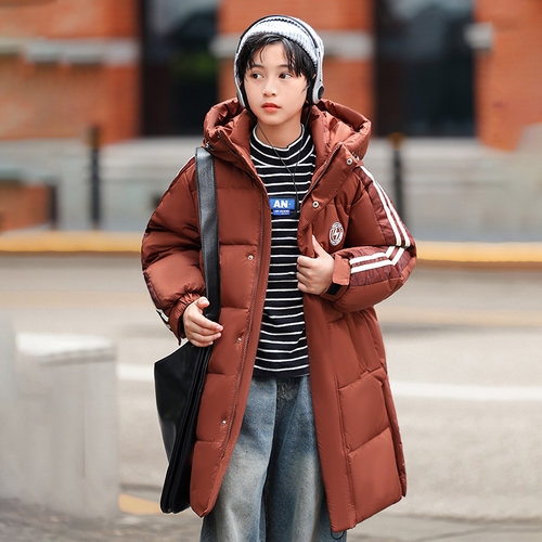 波比猪中长款加厚男女儿童羽绒服