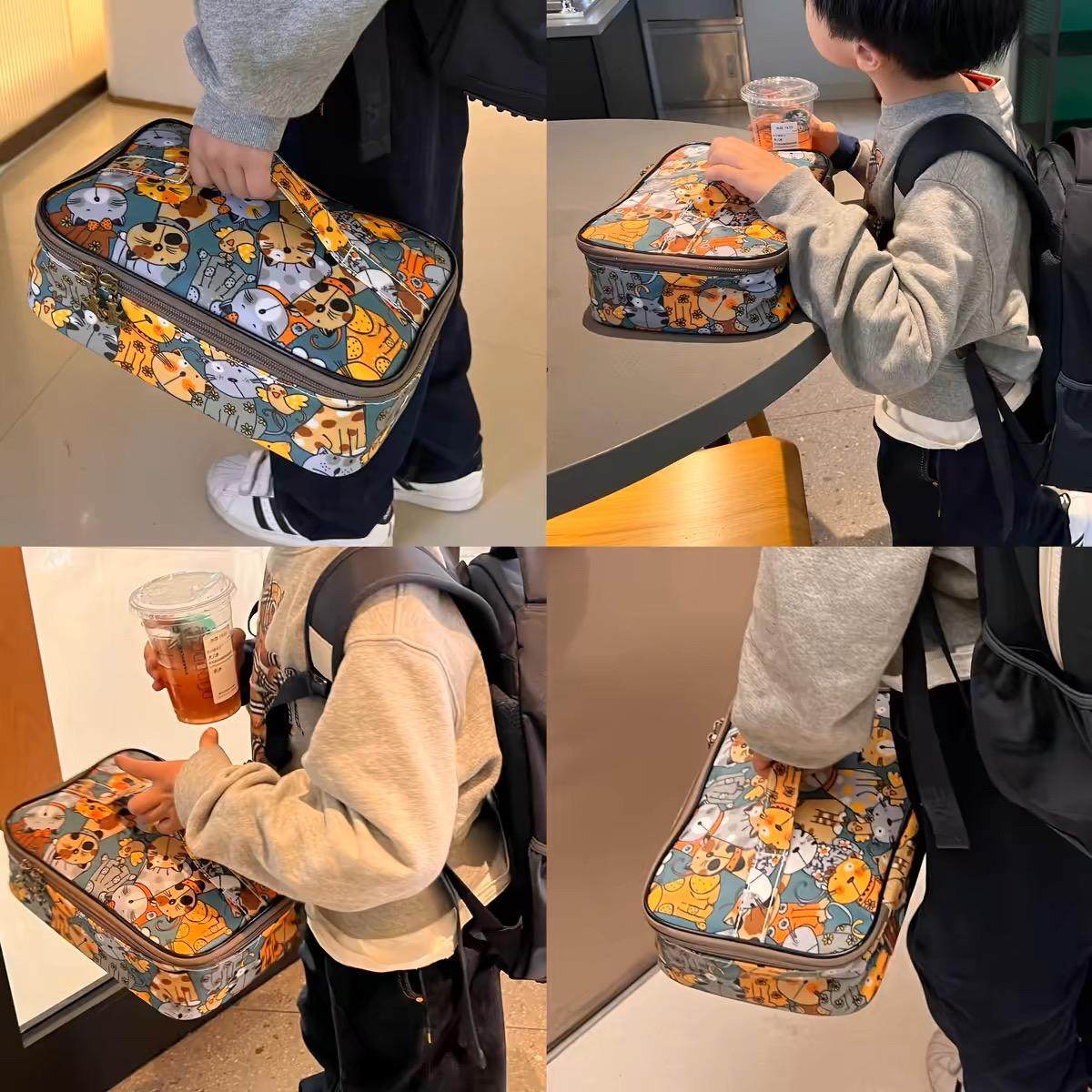卡通儿童防水铝箔手提便当包
