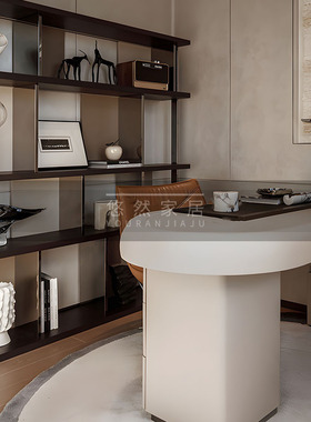 陈设书房样板间书架悠然家摆件书柜动物装饰品软书隔断架品人物