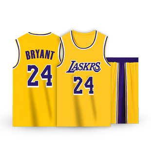 儿童篮球服套装男童科比24号短袖速干球衣女学生表演训练队服定制