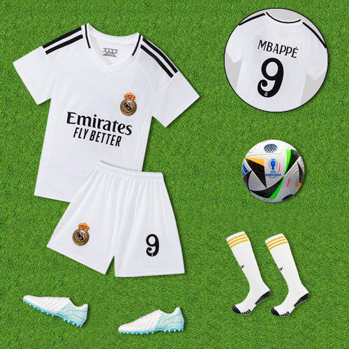 儿童足球服套装男童皇马姆巴佩C罗球衣梅西比赛运动训练队服定制