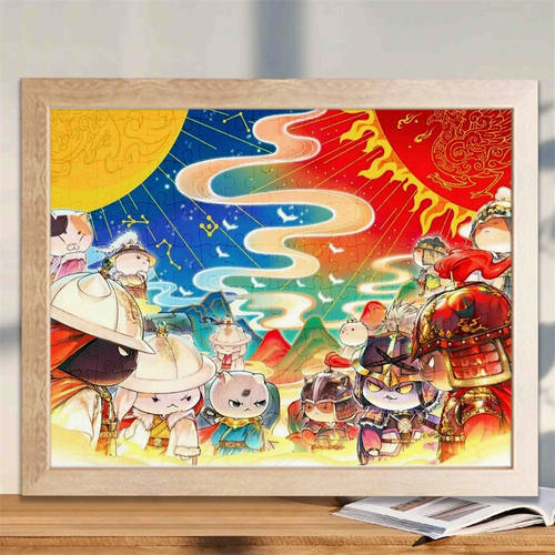 如果历史是一群喵拼图1000片木质带相框卡通益智玩具儿童生日礼物