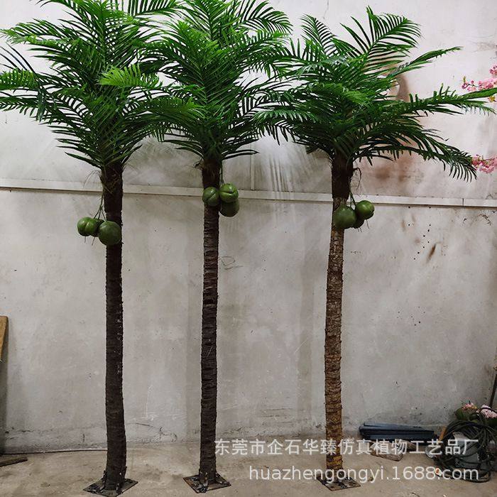 源头厂家各种尺寸仿真椰子树真树杆椰子树盆栽树酒店商场假树