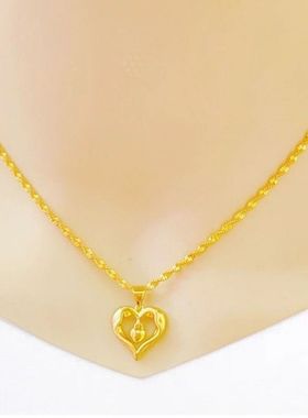 正品高级百搭黄金色项链女