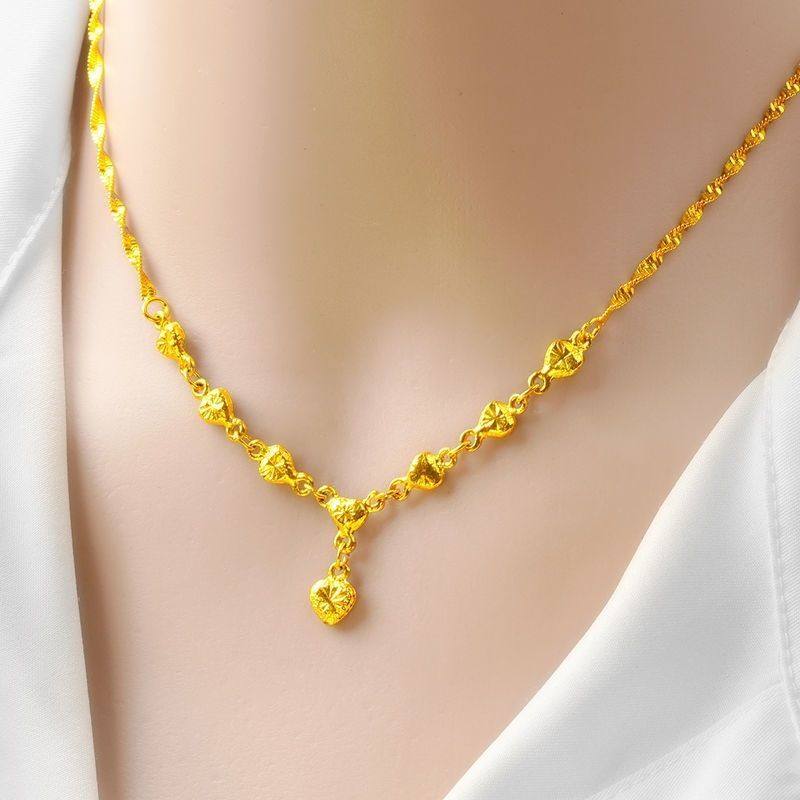 经典沙金项链女百搭吊坠转