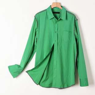 品牌折扣特价 上衣宽松时尚 正品 2021夏季 衬衣 棉布宽松衬衫 男装