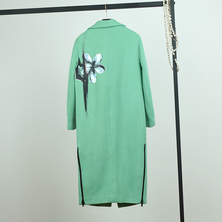 2022年冬装新款商场撤柜气质时尚修身中长毛呢外套