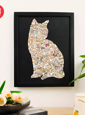 TOI图益拼图成人版木质猫咪异形趣猫集拼图diy玩具正先生与猫带框