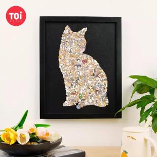 木质猫咪异形趣猫集拼图diy玩具正先生与猫带框 TOI图益拼图成人版