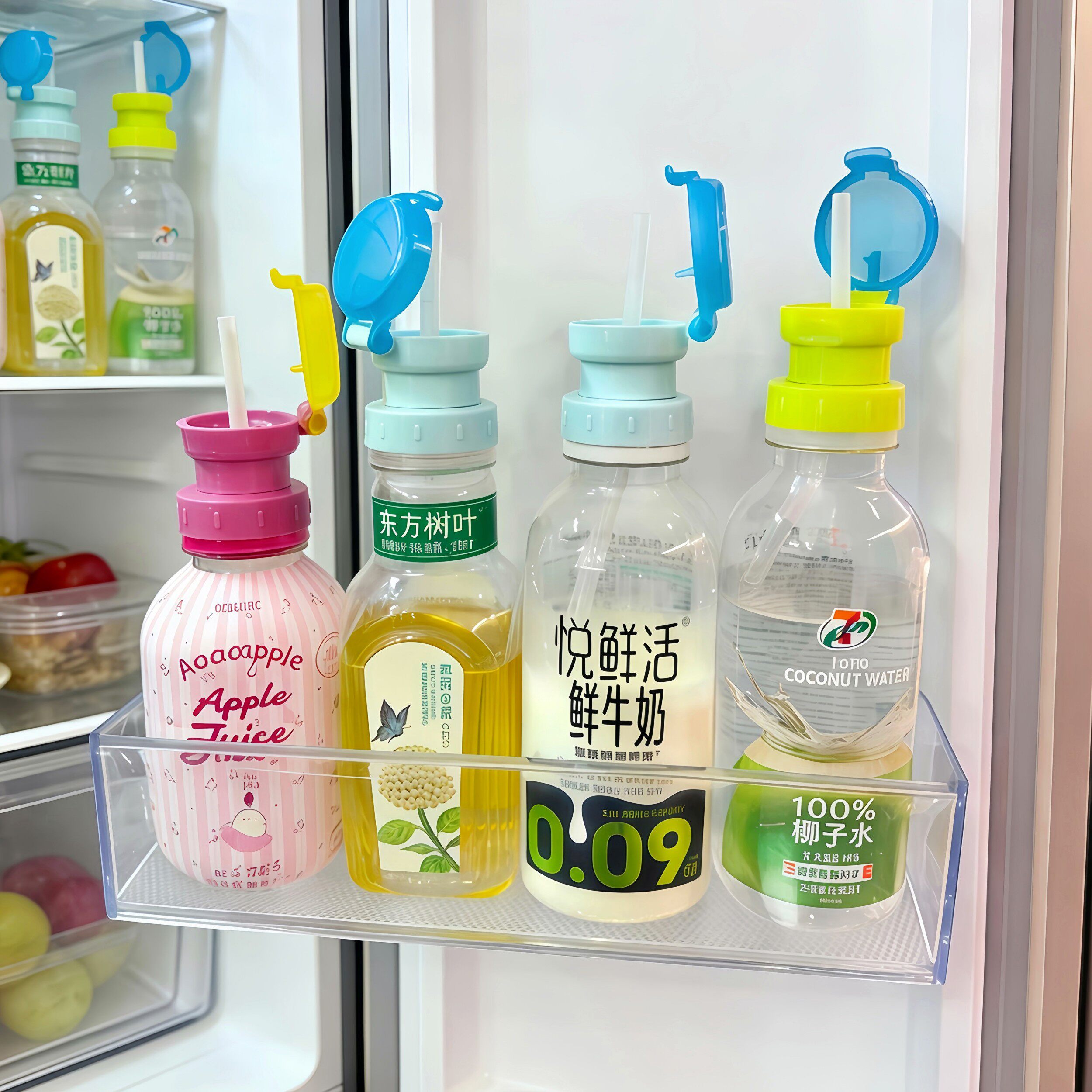 三合一大口径吸管转换头矿泉水健身便携饮料水瓶喝水瓶盖防漏外出