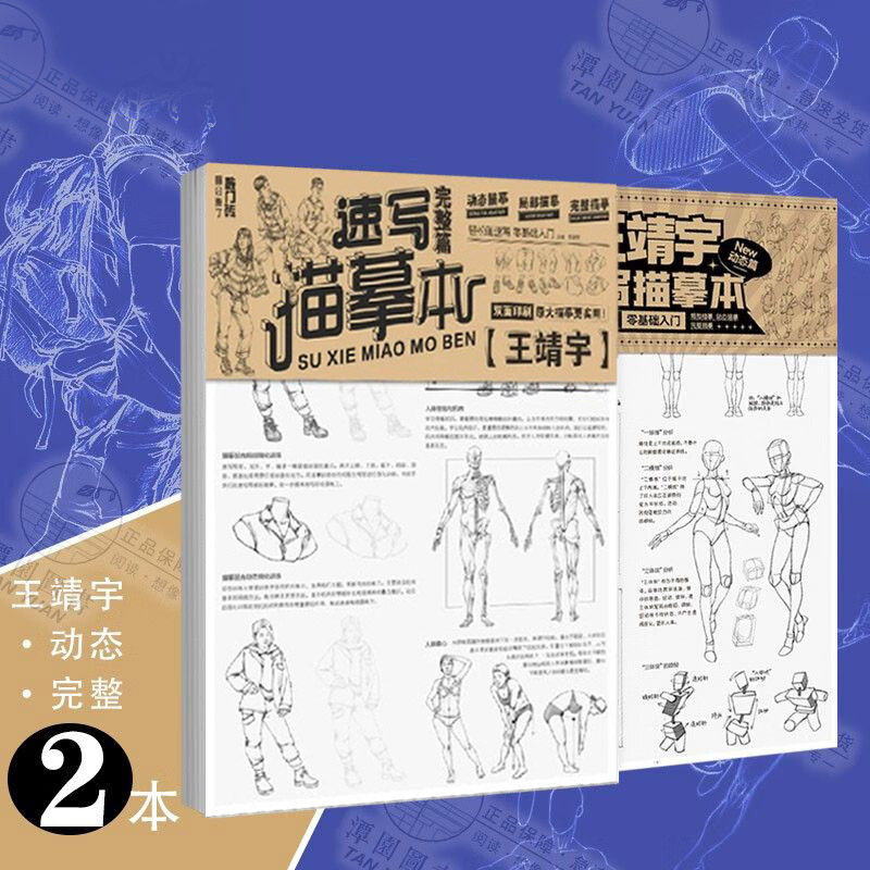 王靖宇速写描摹本2023敲门砖局部篇动态篇完整篇人物局部躯干结构绘画步骤8开高清浅印描红人物速写描摹本