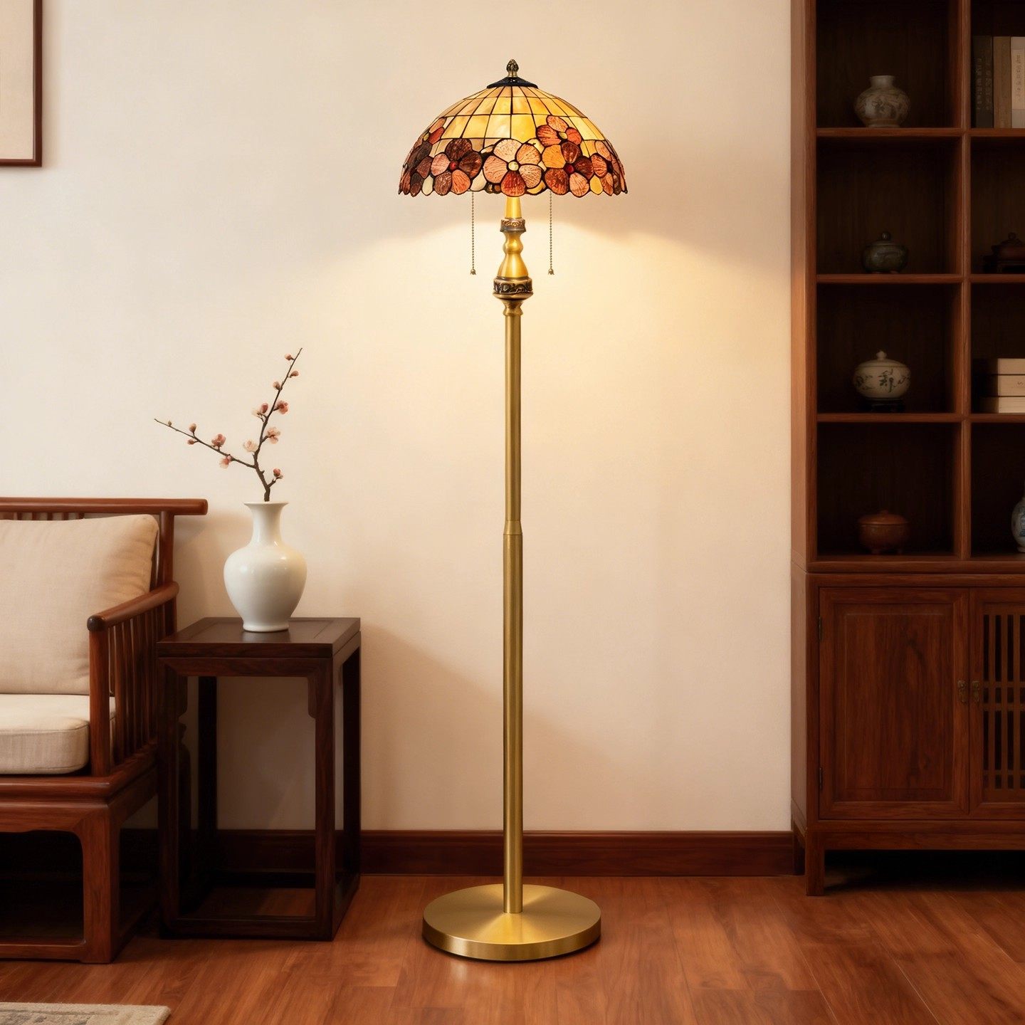 美式贝壳落地灯全铜奢华客厅沙发立式台灯欧式复古浪漫卧室氛围灯,家装灯饰光源,装饰落地灯,淘宝优惠券,粉丝福利购,淘宝优惠卷