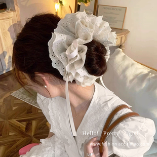 抽绳蕾丝大肠发圈2026新款高端头绳扎头发丸子头发绳不勒头发皮筋